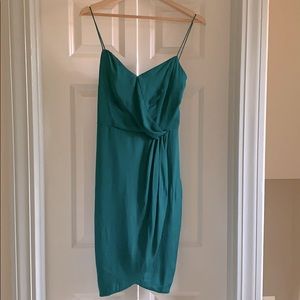 Banana republic strappy drape front emerald dress
